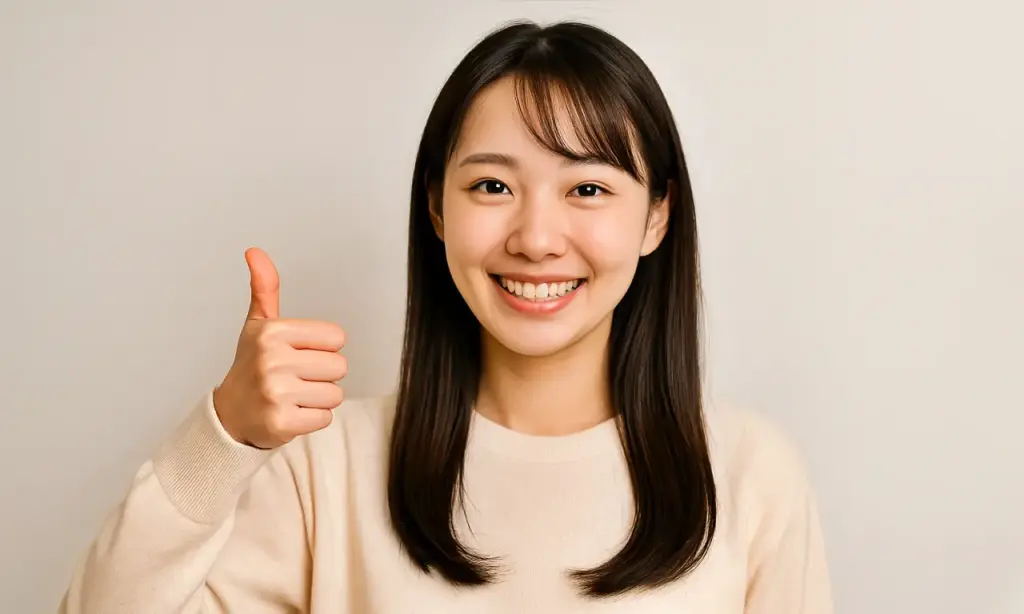 グッドポーズをする女性