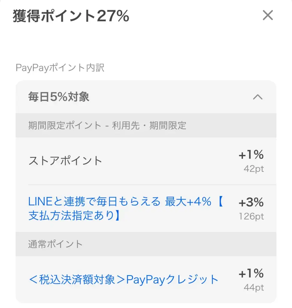 ヤフーショッピングで27％のポイント還元の内訳画像