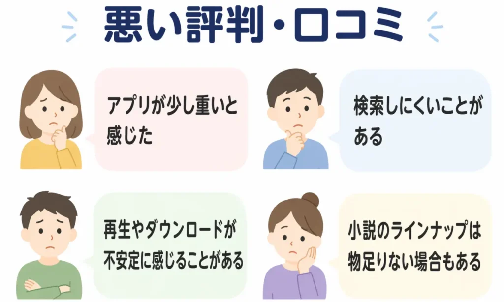 audiobook.jpの悪い評判・口コミ